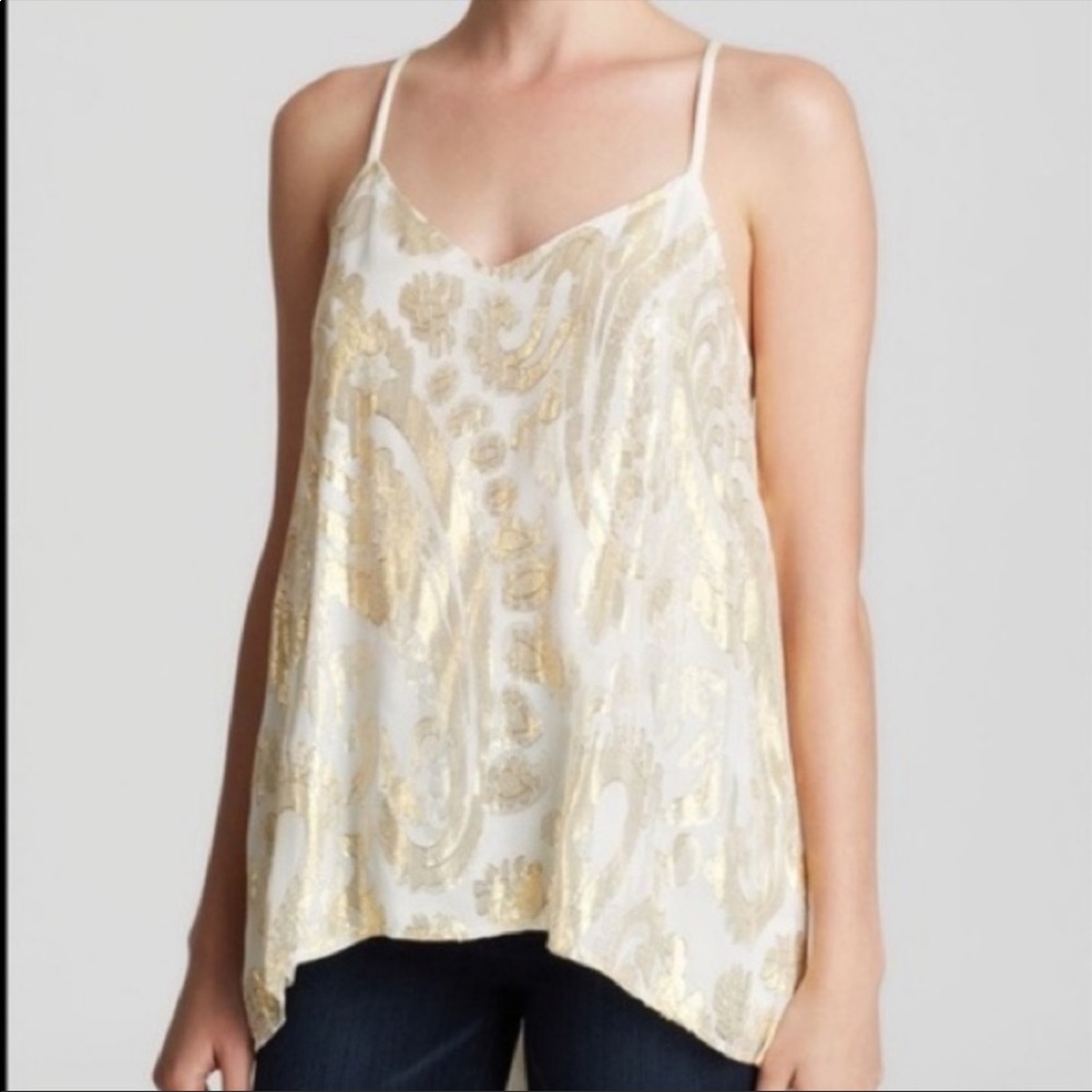 Ella Moss Gold & White Overlay Blouse
